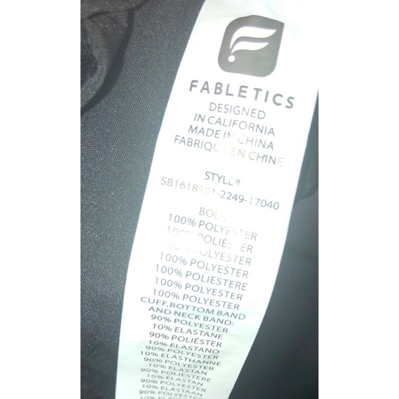 Fabletics Black Lola Long Sleeve Floral Velvet Flocked Top Cut Out Back Size M - Picture 11 of 13